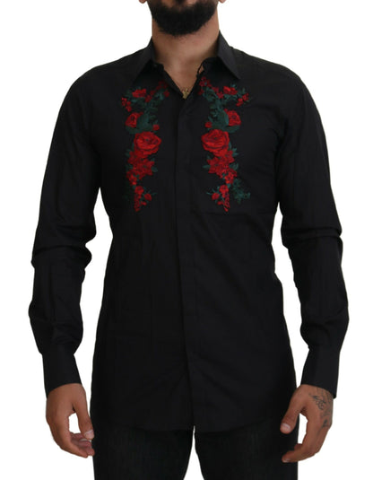 Dolce &amp; Gabbana Camisa Elegante De Algodón Con Bordado Floral