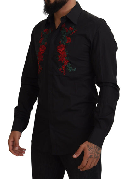 Dolce &amp; Gabbana Camisa Elegante De Algodón Con Bordado Floral