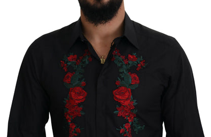 Dolce &amp; Gabbana Camisa Elegante De Algodón Con Bordado Floral
