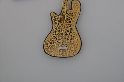 Dolce &amp; Gabbana Broche de guitarra con lentejuelas doradas