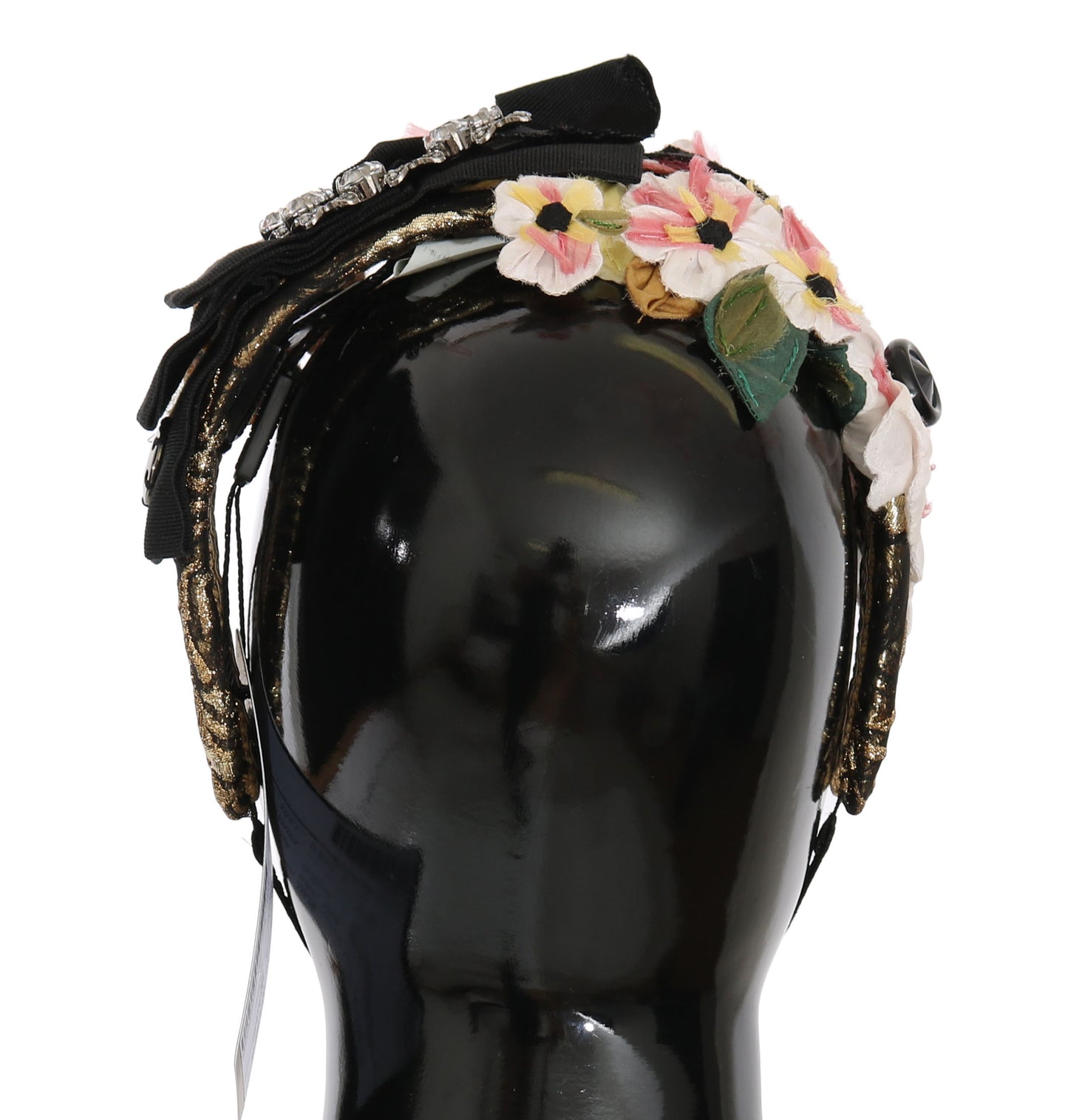 Dolce &amp; Gabbana Elegante diadema floral adornada con cristales