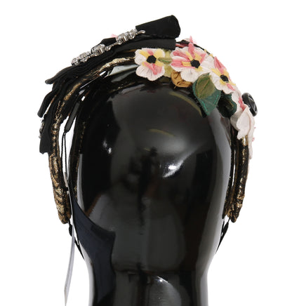 Dolce &amp; Gabbana Elegante diadema floral adornada con cristales