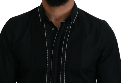 Dolce &amp; Gabbana Camisa de vestir de esmoquin elegante y ajustada