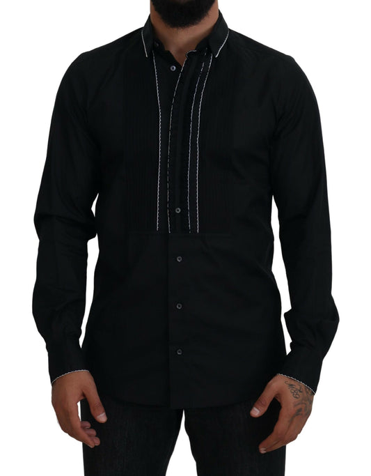 Dolce &amp; Gabbana Camisa de vestir de esmoquin elegante y ajustada
