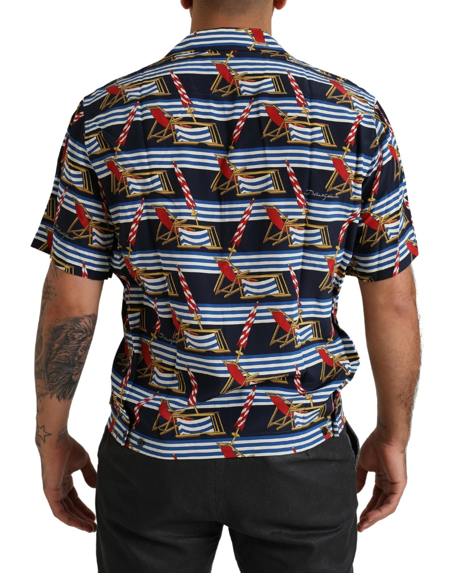 Dolce &amp; Gabbana Camisa casual elegante de seda multicolor