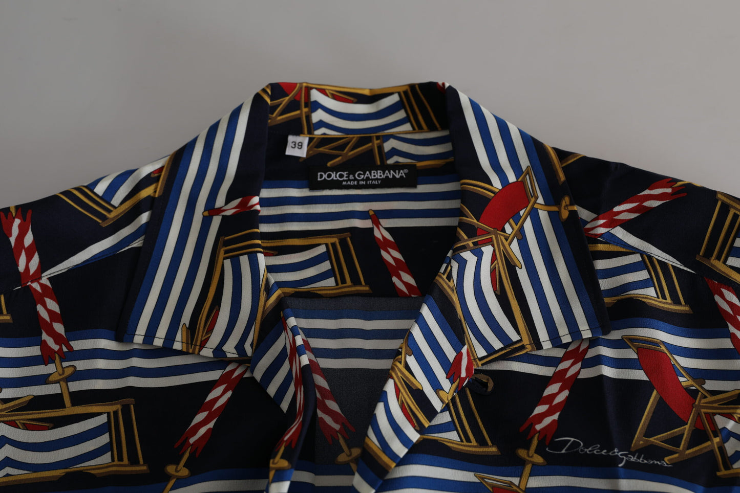 Dolce &amp; Gabbana Camisa casual elegante de seda multicolor