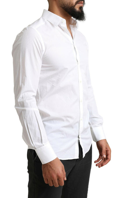 Dolce &amp; Gabbana Elegante camisa de vestir Martini de algodón blanca