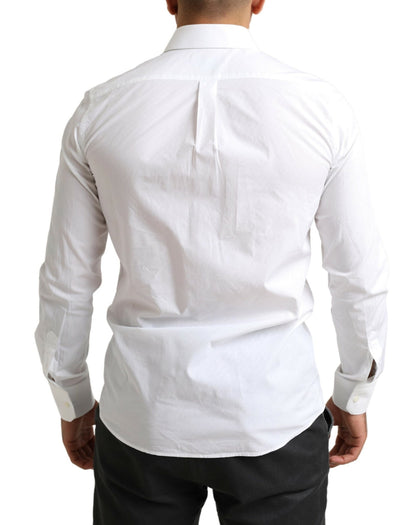 Dolce &amp; Gabbana Elegante camisa de vestir Martini de algodón blanca