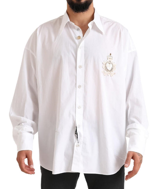 Dolce &amp; Gabbana Elegante Camisa Formal De Algodón Blanco