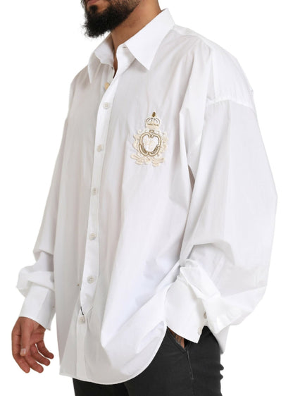 Dolce &amp; Gabbana Elegante Camisa Formal De Algodón Blanco