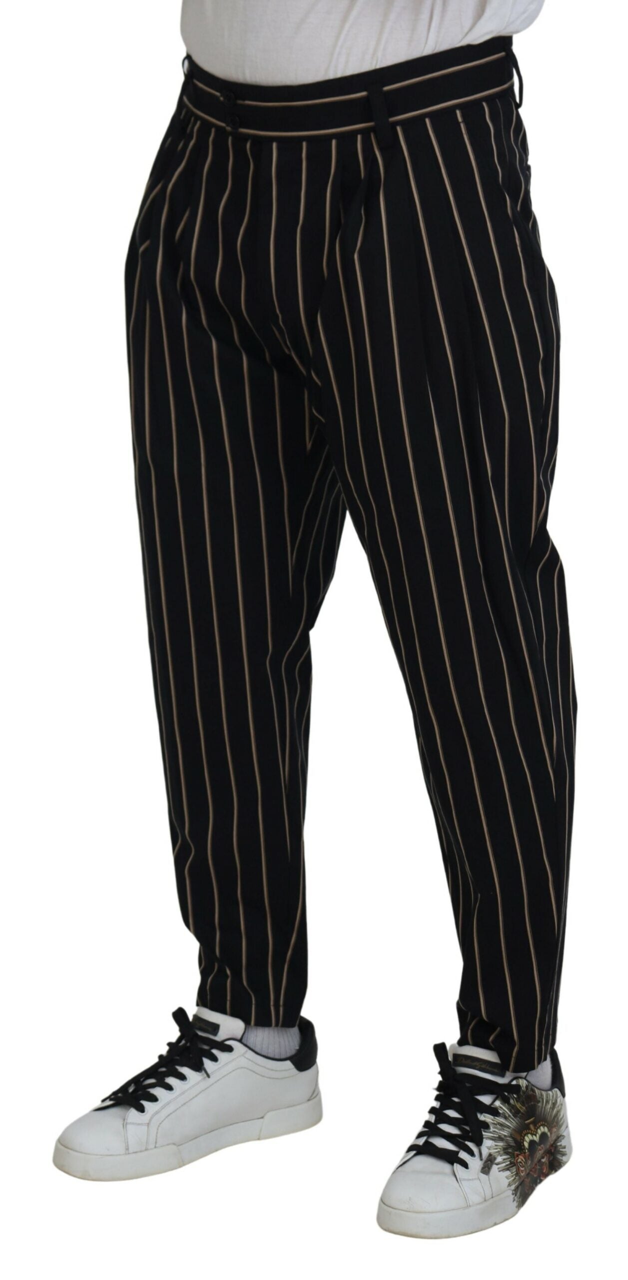 Dolce &amp; Gabbana Pantalones cónicos chinos elegantes a rayas