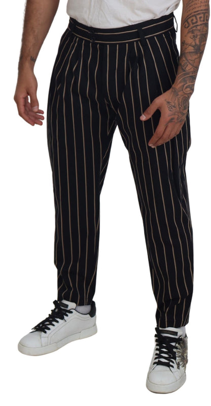 Dolce &amp; Gabbana Pantalones cónicos chinos elegantes a rayas