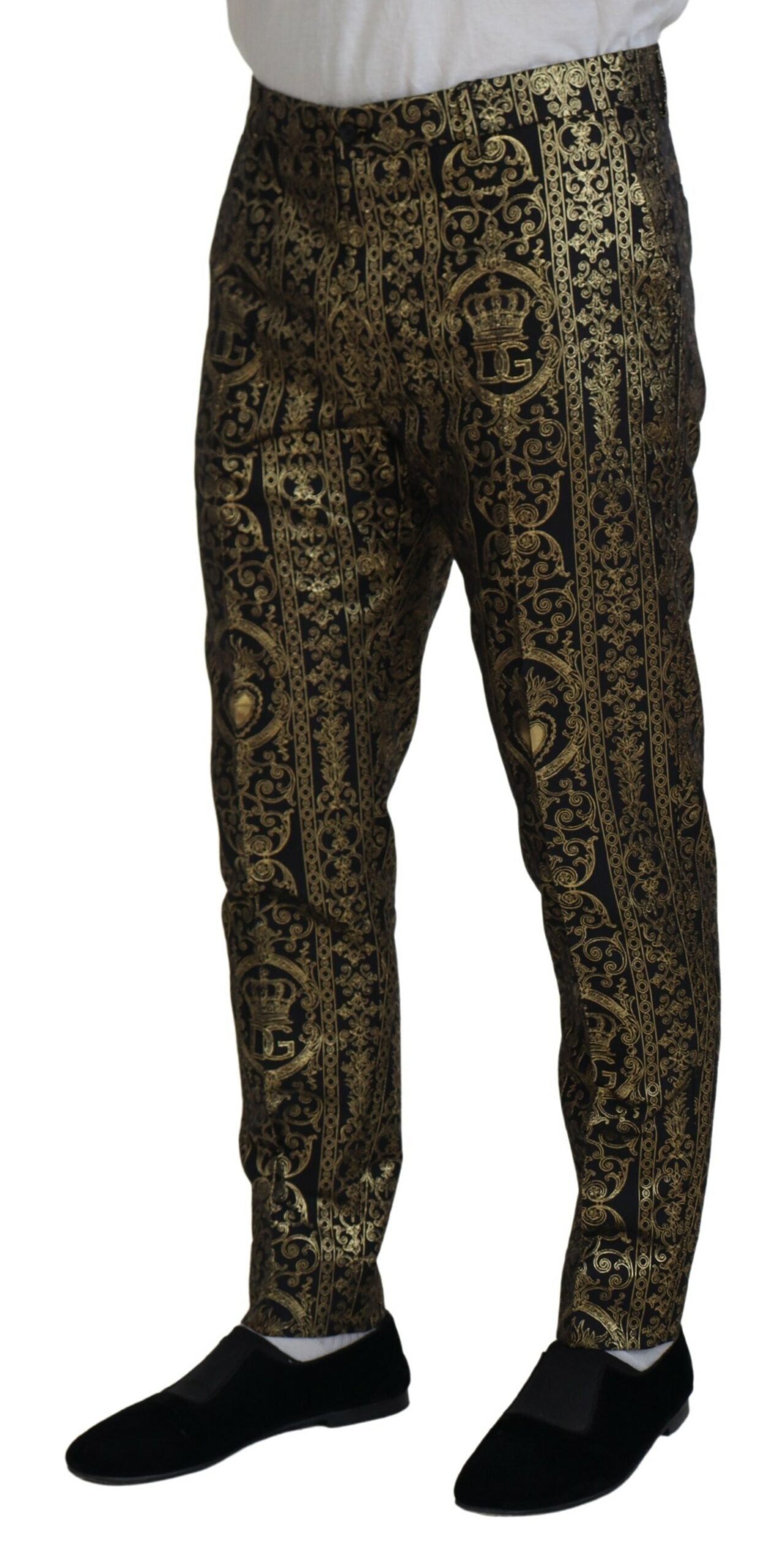 Dolce &amp; Gabbana Elegant Jacquard Evening Pants