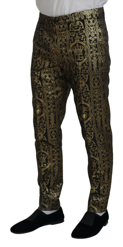 Dolce &amp; Gabbana Elegant Jacquard Evening Pants