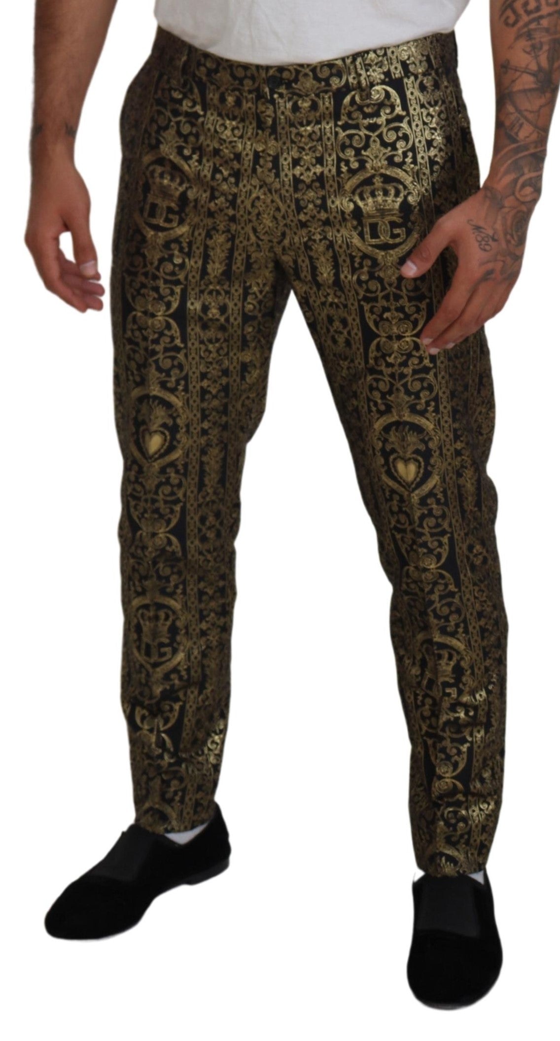 Dolce &amp; Gabbana Elegant Jacquard Evening Pants