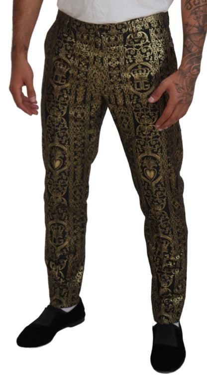 Dolce &amp; Gabbana Elegant Jacquard Evening Pants
