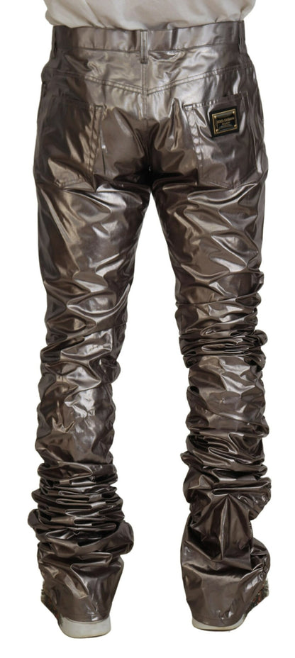 Dolce &amp; Gabbana Metallic Silver Casual Pants