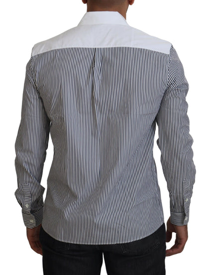 Dolce &amp; Gabbana Camisa casual de rayas de corte slim con motivo de canal