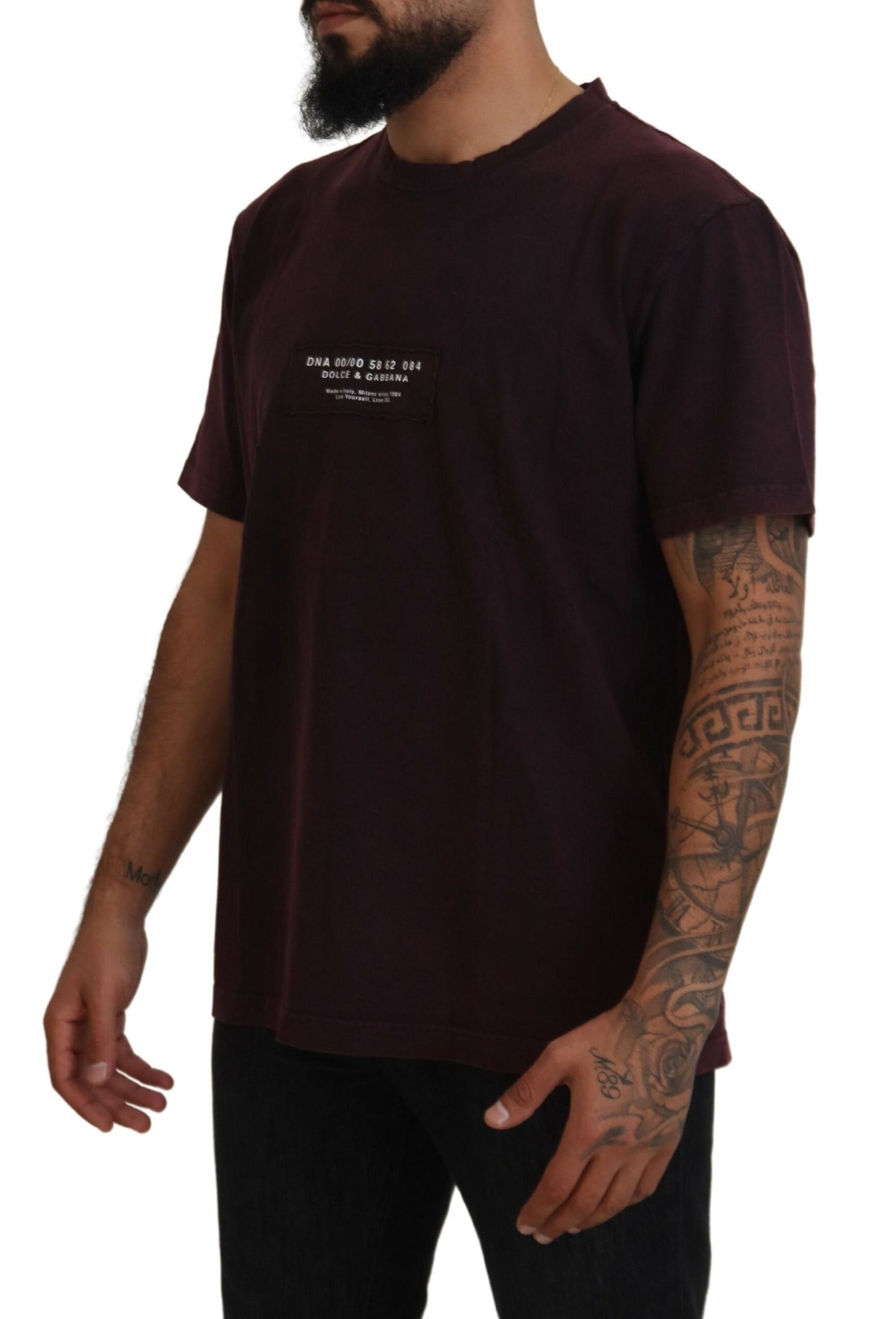 Dolce &amp; Gabbana Elegant Burgundy Crewneck Tee