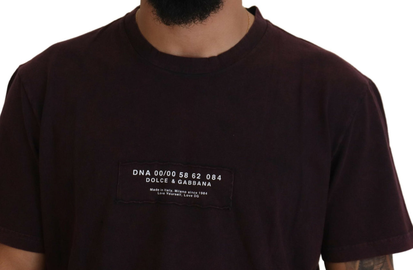 Dolce &amp; Gabbana Elegant Burgundy Crewneck Tee