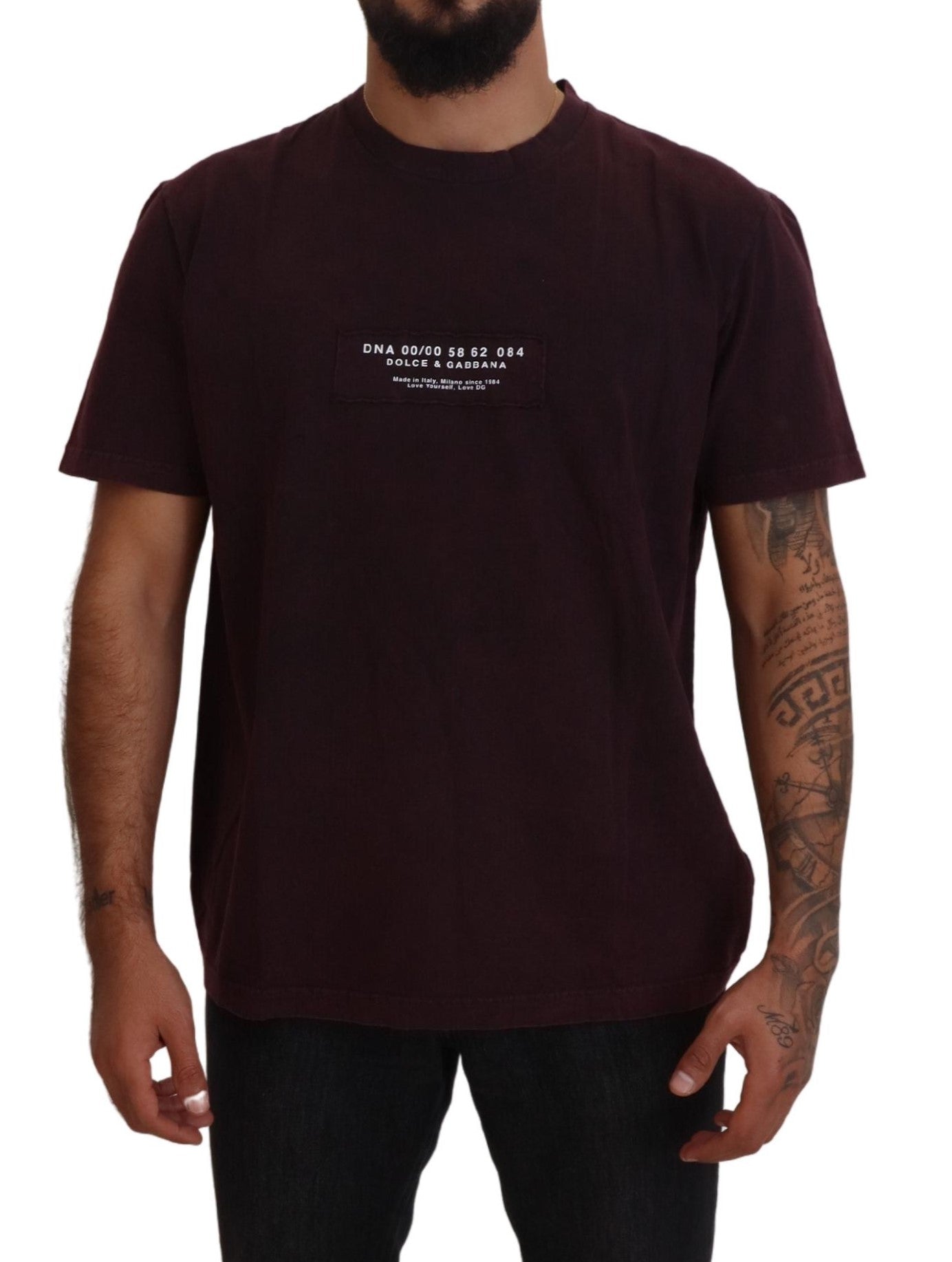 Dolce &amp; Gabbana Elegant Burgundy Crewneck Tee
