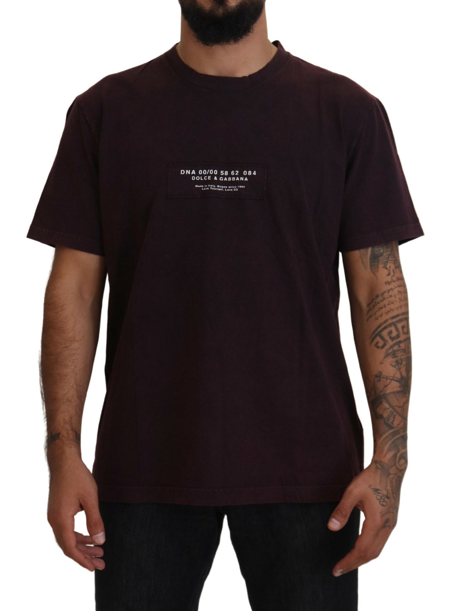 Dolce &amp; Gabbana Elegant Burgundy Crewneck Tee