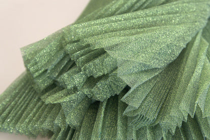 Dolce &amp; Gabbana Encantadora falda acampanada plisada verde metalizado