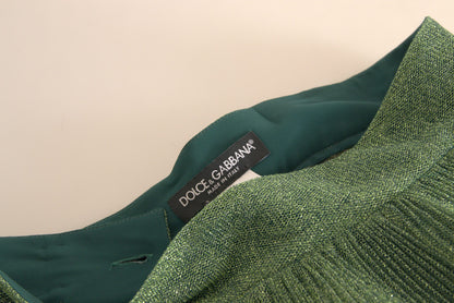 Dolce &amp; Gabbana Encantadora falda acampanada plisada verde metalizado