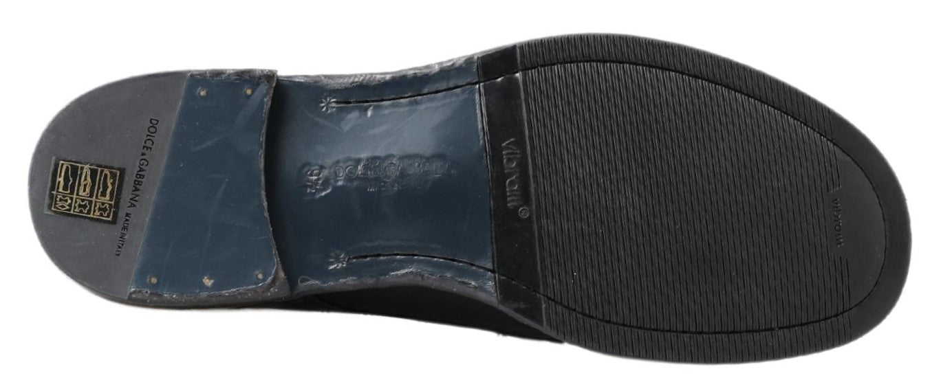Dolce &amp; Gabbana Botas de cuero negras con cordones Equisite
