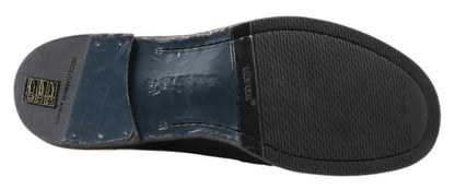 Dolce &amp; Gabbana Botas de cuero negras con cordones Equisite