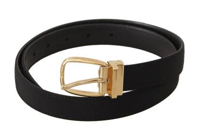 Dolce &amp; Gabbana Elegant Black Leather Belt