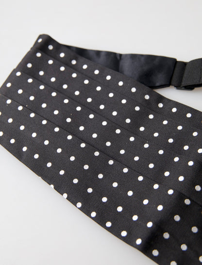 Dolce &amp; Gabbana Fajín elegante de seda con lunares blancos y negros