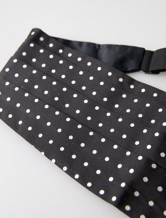 Dolce &amp; Gabbana Fajín elegante de seda con lunares blancos y negros
