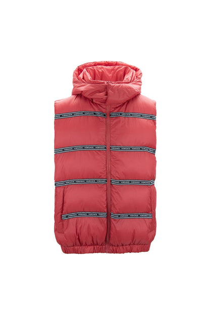 Elegant Red Versace Logo Vest with Detachable Hood – IT46 | S par Versace | Disponible sur Sandy Store ByNet