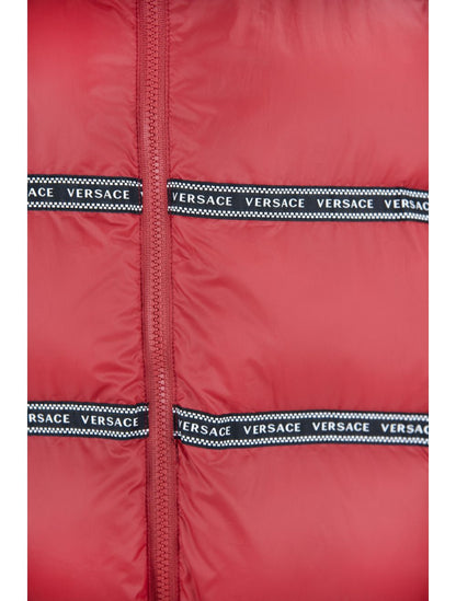 Elegant Red Versace Logo Vest with Detachable Hood – IT46 | S par Versace | Disponible sur Sandy Store ByNet