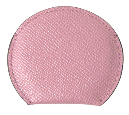 Dolce &amp; Gabbana Elegante soporte para espejo de mano de cuero rosa