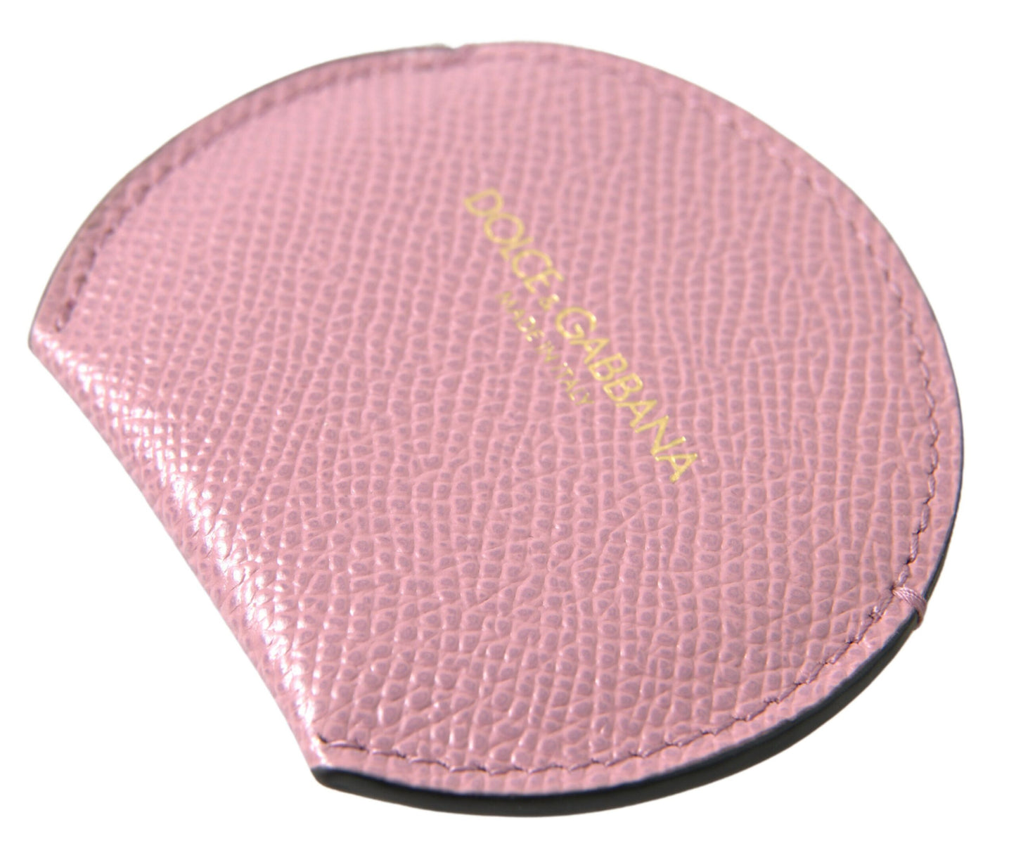 Dolce &amp; Gabbana Elegante soporte para espejo de mano de cuero rosa