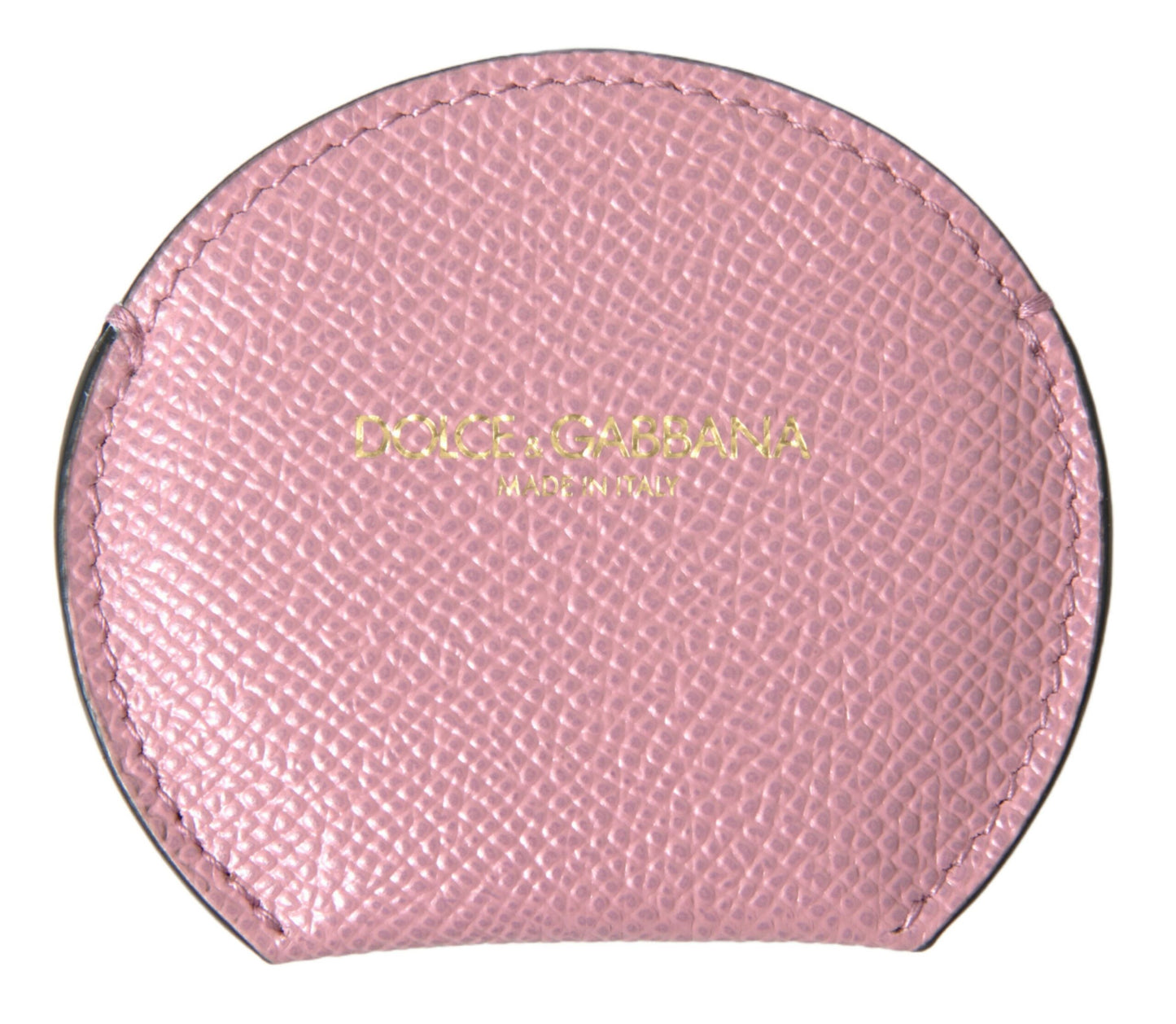 Dolce &amp; Gabbana Elegante soporte para espejo de mano de cuero rosa