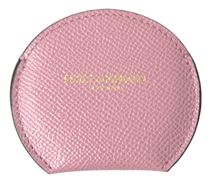Dolce &amp; Gabbana Elegante soporte para espejo de mano de cuero rosa