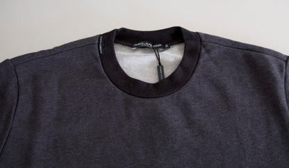 Dolce &amp; Gabbana Elegante suéter con cuello redondo gris oscuro