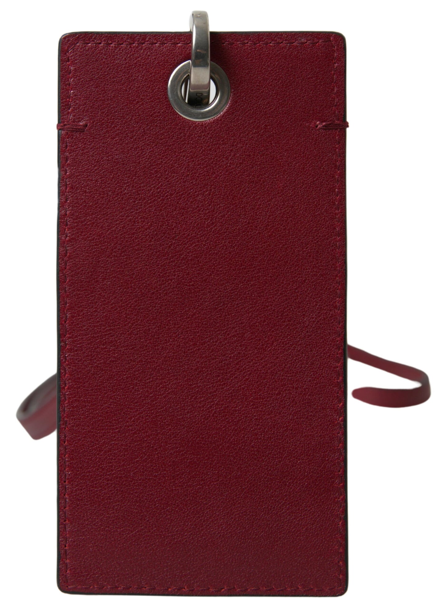Dolce &amp; Gabbana Elegante tarjetero de piel roja con cordón