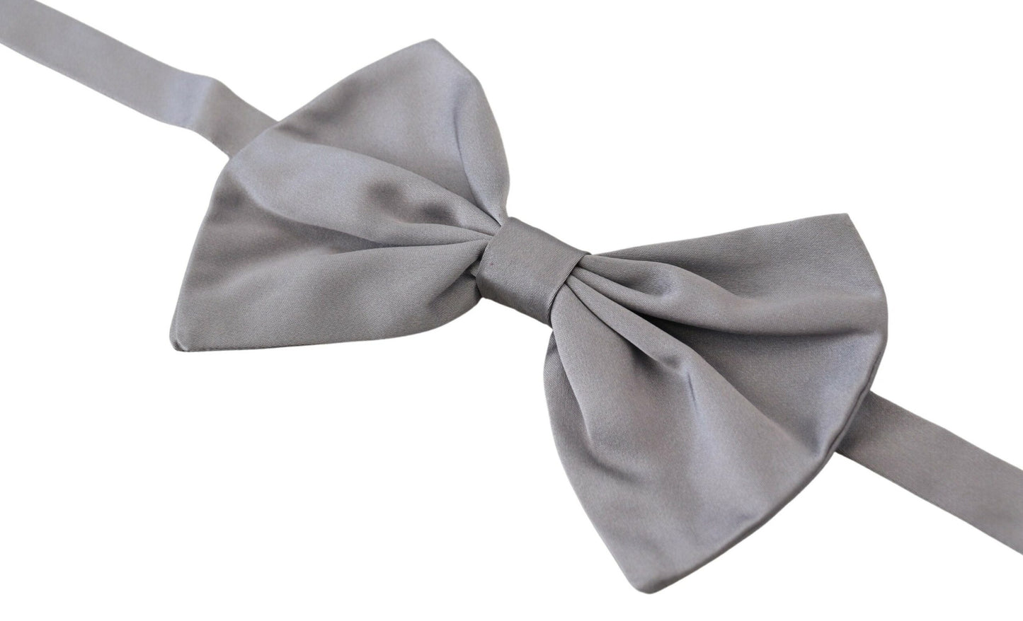 Dolce &amp; Gabbana Elegante pajarita de seda gris plateado
