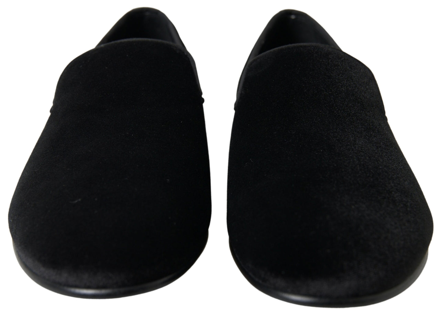 Dolce &amp; Gabbana Elegantes Mocasines Negros de Terciopelo para Hombre