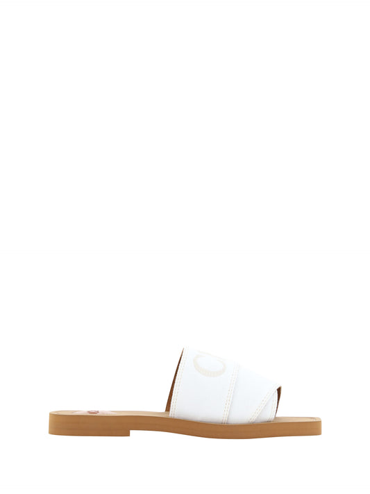 Sandales Chloé élégantes en coton blanc