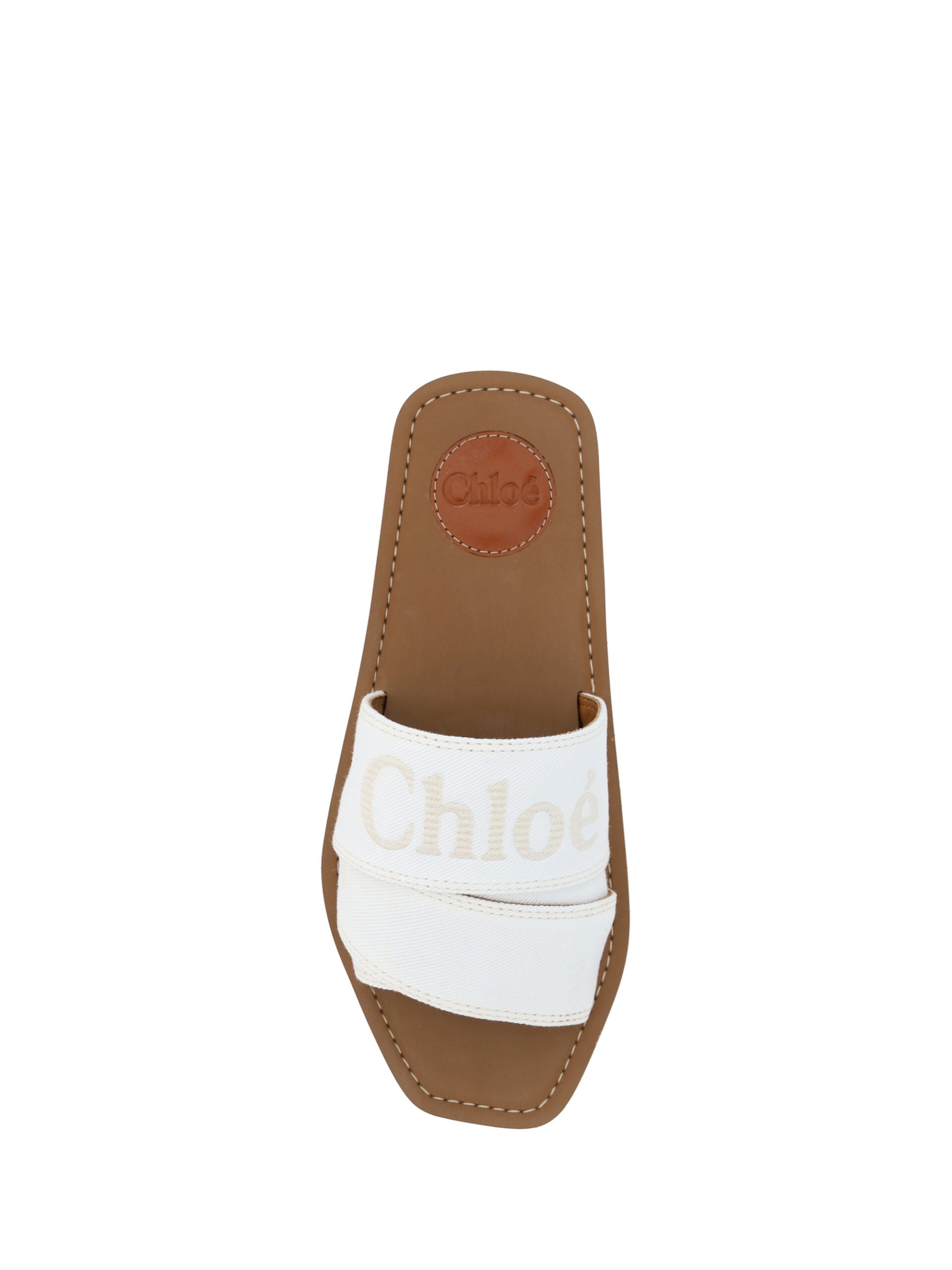 Chloé Elegant White Cotton Slide Sandals – EU37/US7 par Chloé | Disponible sur Sandy Store ByNet