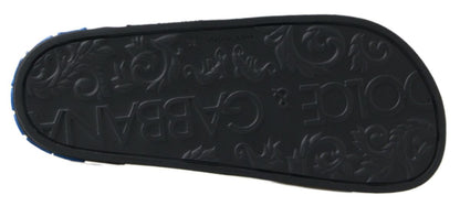 Dolce &amp; Gabbana Elegantes sandalias tipo chanclas de cuero negro