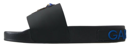 Dolce &amp; Gabbana Elegantes sandalias tipo chanclas de cuero negro