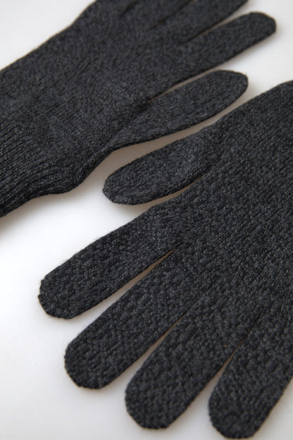 Dolce &amp; Gabbana Elegantes guantes de invierno de lana virgen en gris
