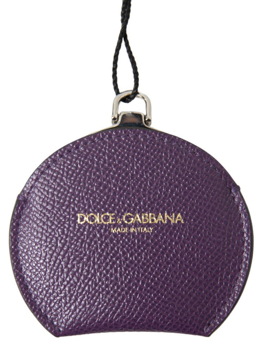 Dolce &amp; Gabbana Elegante soporte para espejo de cuero morado
