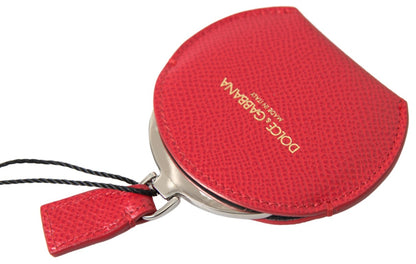 Dolce &amp; Gabbana Elegante soporte para espejo de cuero rojo
